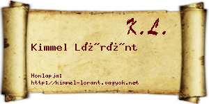 Kimmel Lóránt névjegykártya