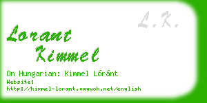 lorant kimmel business card
